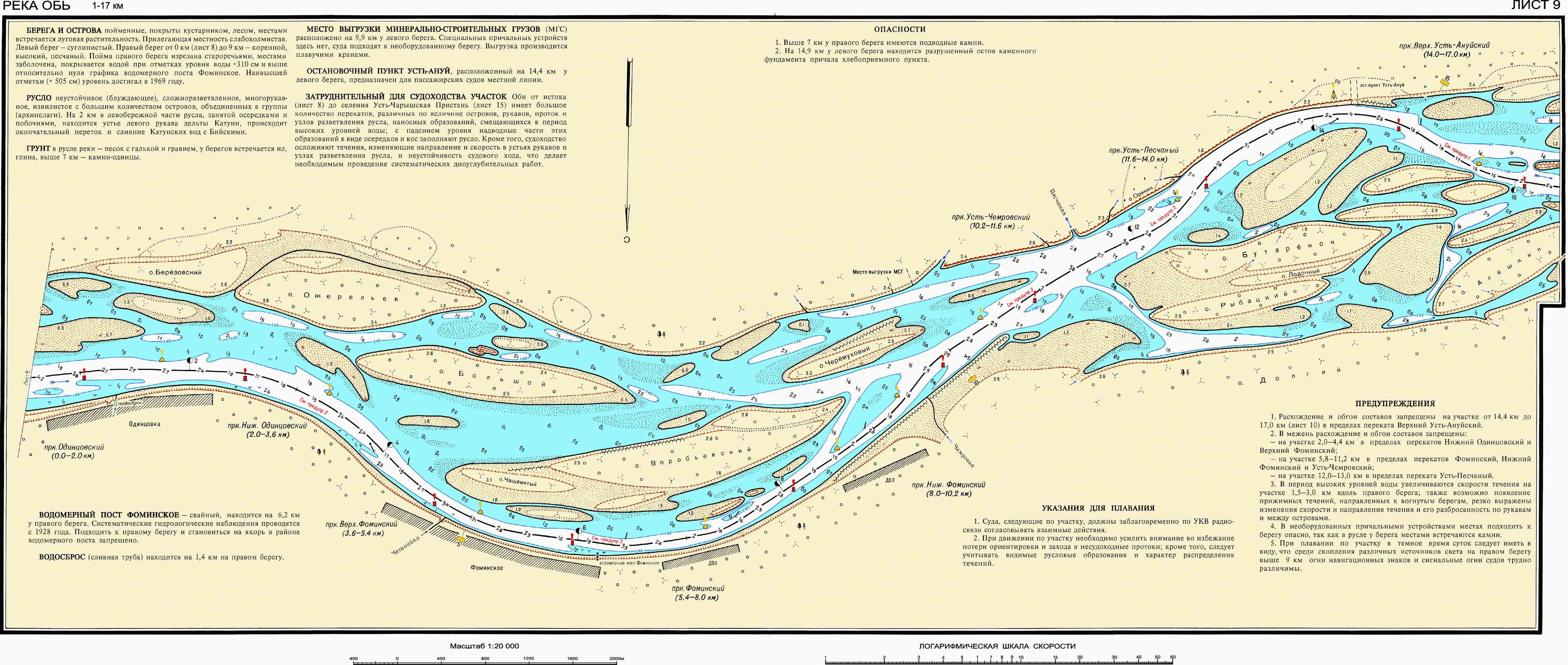 Карта глубин реки обь в районе барнаула