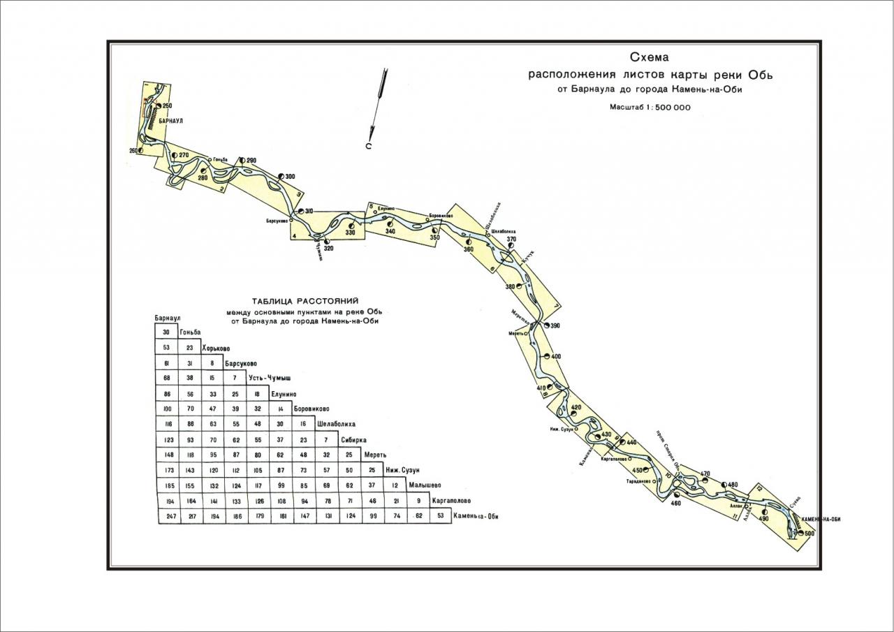 Навигационная карта реки обь